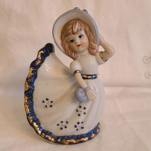 Adorable Vintage kitschy Southern Belle porcelain bell.